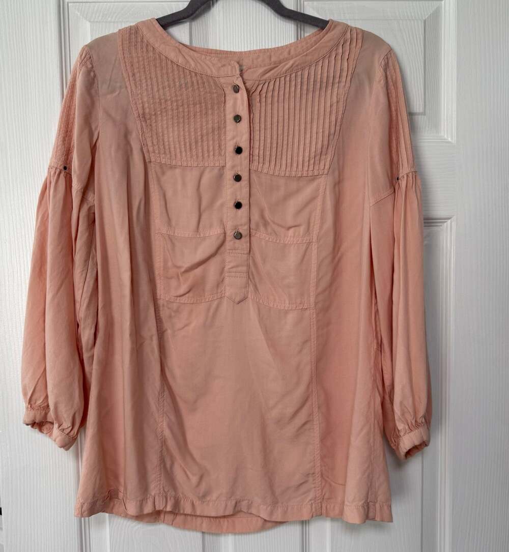 Sundance Women's Peach Pink Rayon Long Sleeve Top Size Small